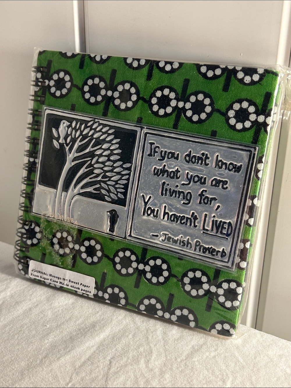 ICONZ Journal Africa textile cover sugar cane paper notebook art proverb quote